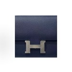 HERMES Constance 18 Silver buckle crossbody single-shoulder bag 18 Women\'s 7U Navy Navy Blue